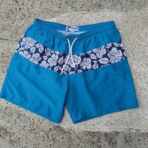 Trunks Surf & Swim Co men's swim trunks size L blue white teal